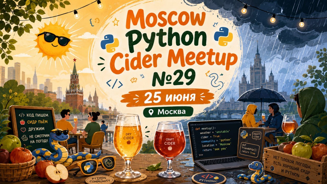 Обложка мероприятия Moscow Python Cider Meetup №29
